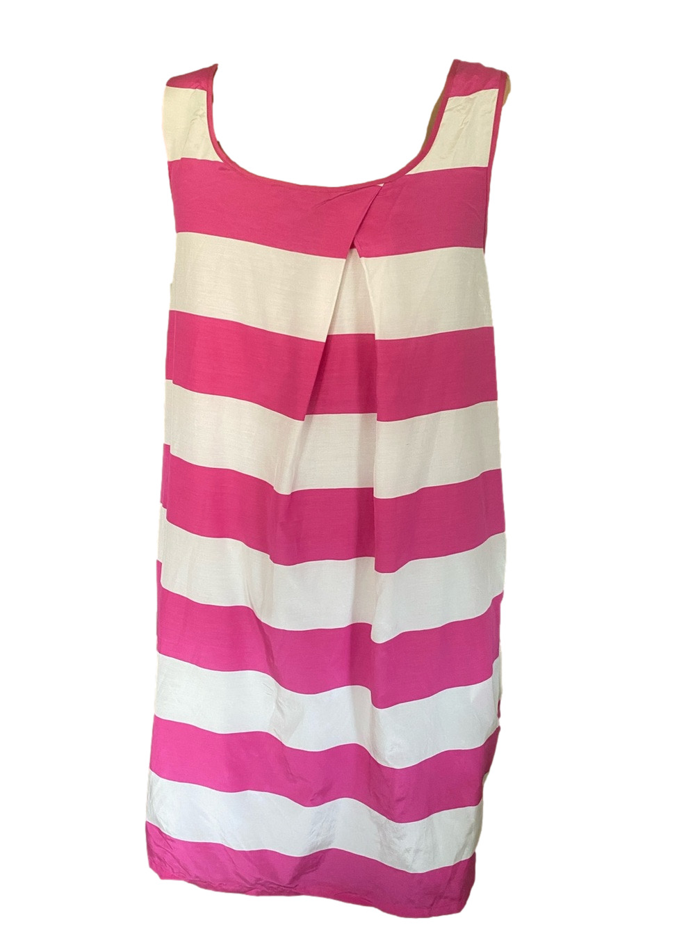 Pink Tartan cotton and silk blend Pink and White Sleeveless Midi Dress gb3